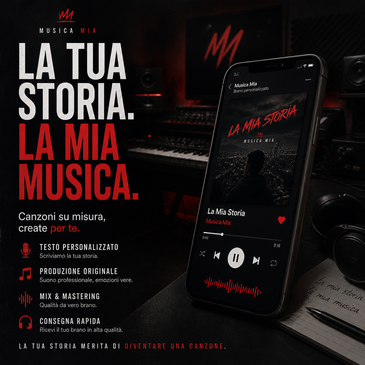 CREA LA TUA CANZONE / pronta in 24h